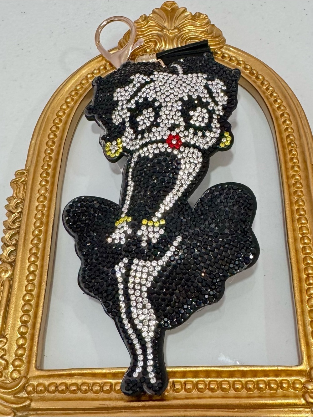 New Sparkling Betty Boop w/ Black Dress Keychain Bag Charm